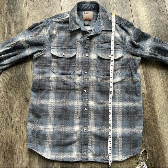 5.11 Tactical Snap Front Blue Flannel Shirt Men's Size Small - Picture 9 of 12
